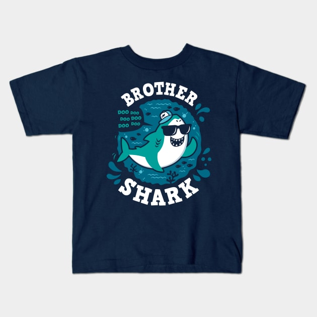 Brother Shark Kids T-Shirt by Olipop